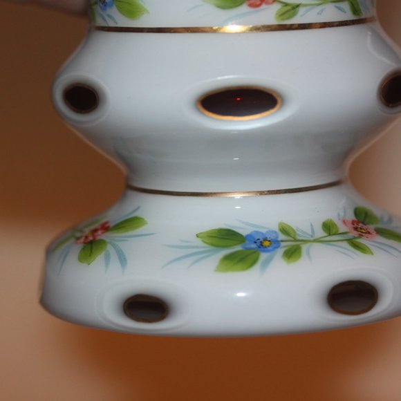 BOHEMIAN CZECH Cased Glass White Overlay Cut to Red Cranberry VASE Vintage - Picture 3 of 6